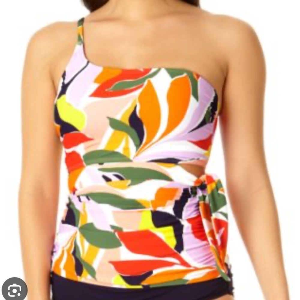Anne Cole sz 18W 18 Tankini Swimsuit top convertible one shoulder Plus Size